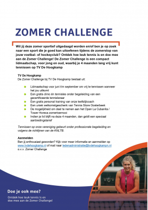 Zomer Challenge tekst